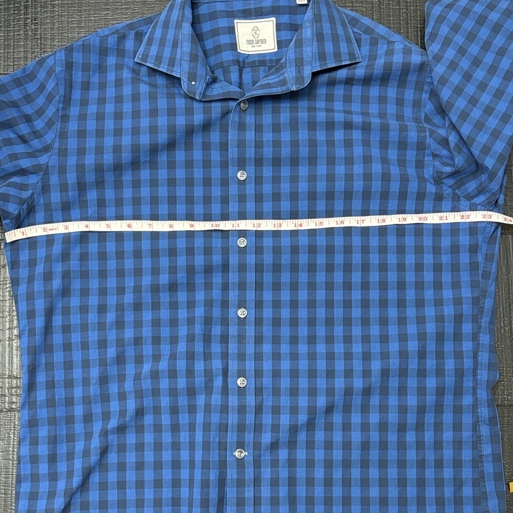 Todd Snyder Blue and Black Checkered Shirt - Picture 6 of 9